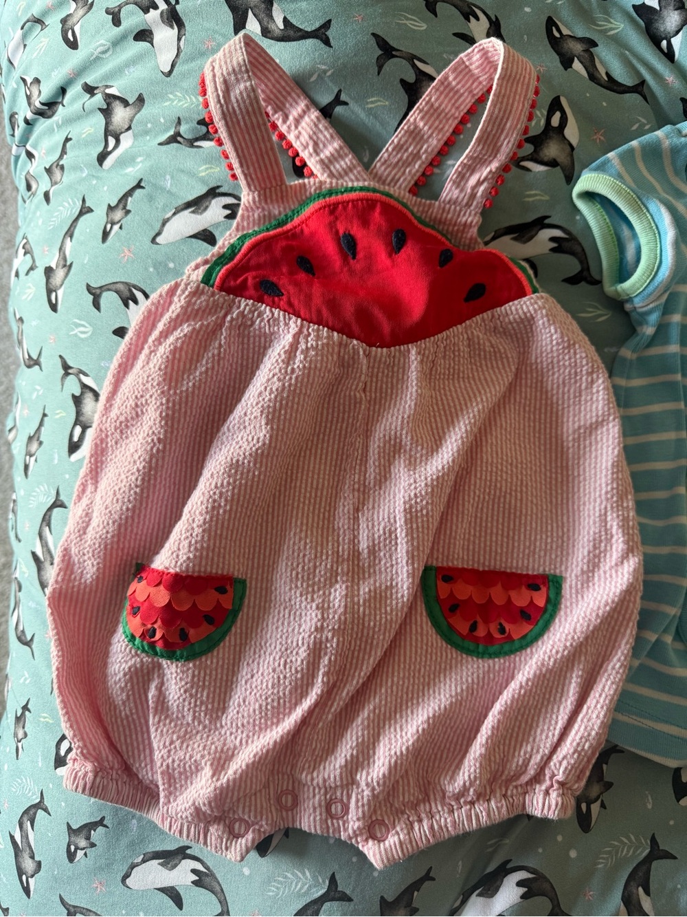 Pink Watermelon Bubble Romper